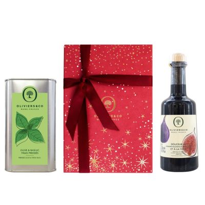 BASILIKUMOLJE OG BALSAMICOEDDIK MED FIKEN