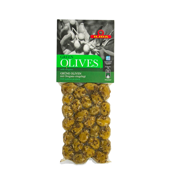 Grønne oliven med oregano