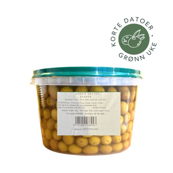 OLIVES AGRINIO - 3 KG - BEST FØR 04/12/25
