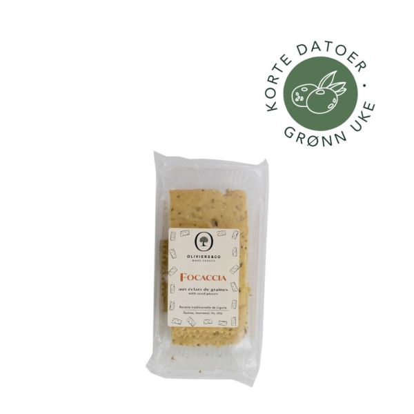 Focaccia-kjeks med frø