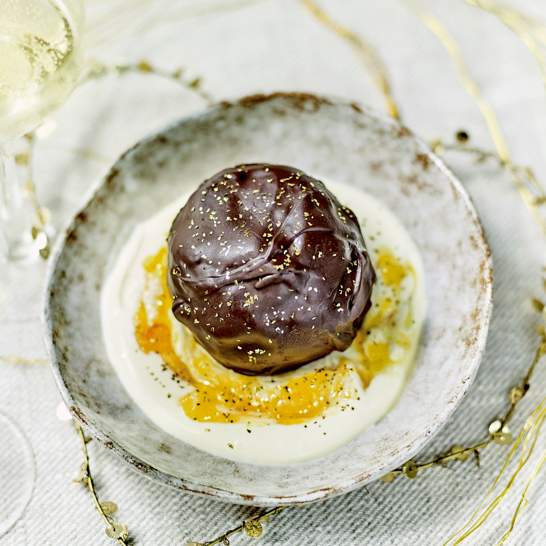 Trøffelkake med to typer sjokolade