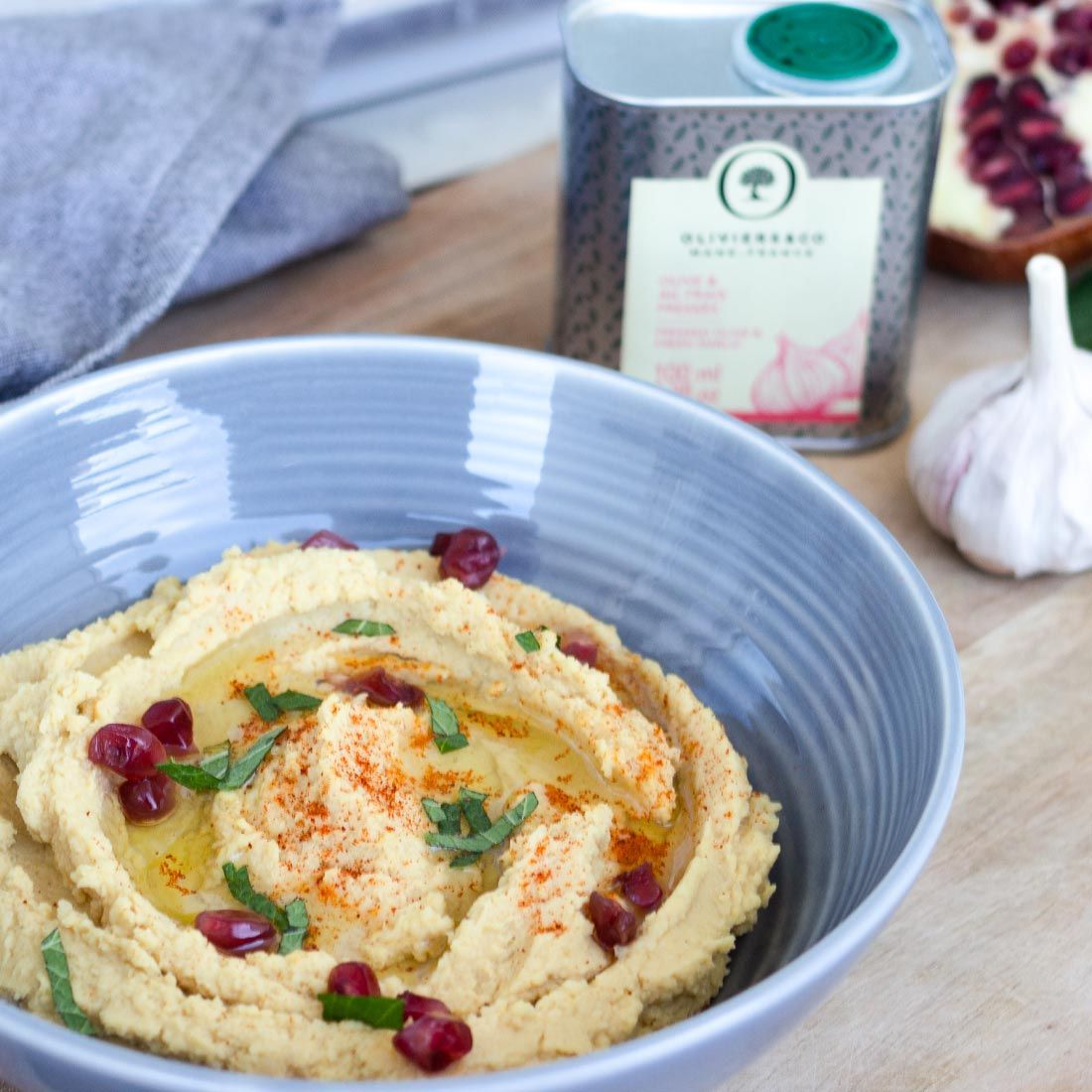 Hummus med hvitløksolje