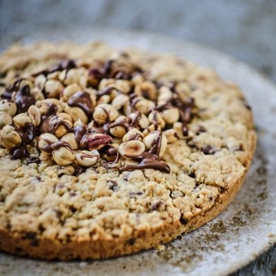 Cookie med sjokolade- og hasselnøtthjerte