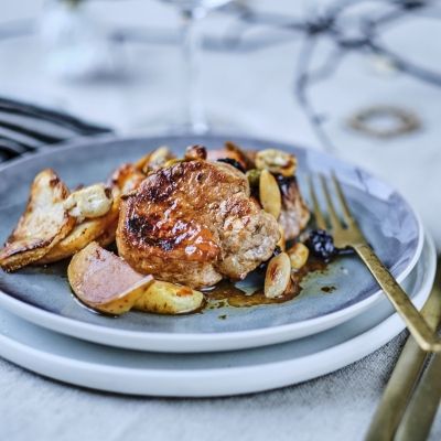 Honningglasert indrefilet med tørkede frukter