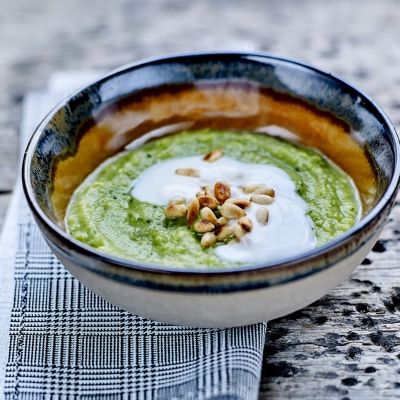 Squashkrem med grønn pesto