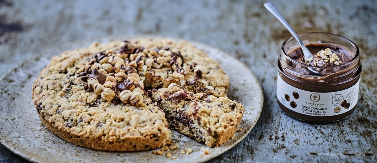 Cookie med sjokolade- og hasselnøtthjerte