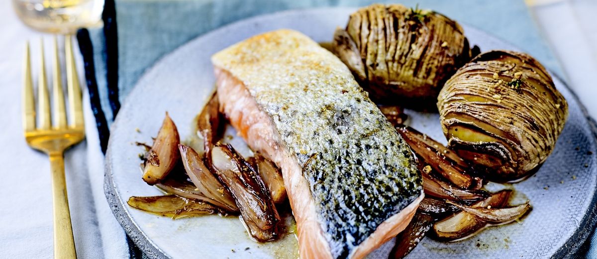 Laks med hasselbackpoteter