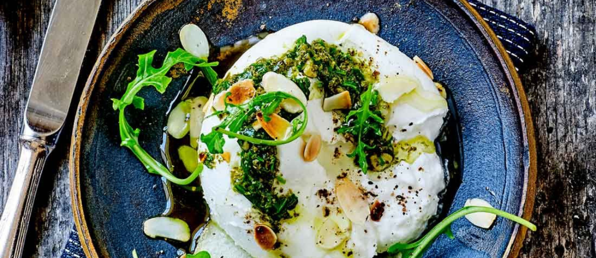 Burrata med trøffelpesto