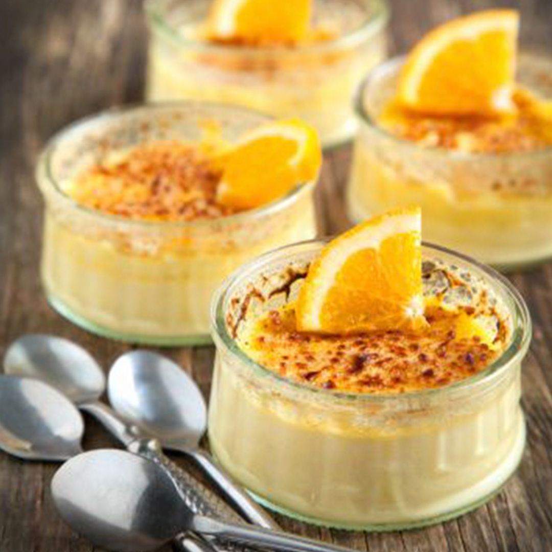 Crème brulée med appelsinbåter 